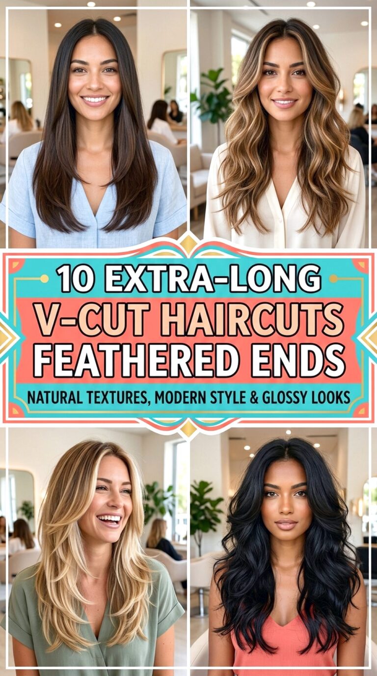 Extra-Long V-Cut Haircuts With Feathered Ends