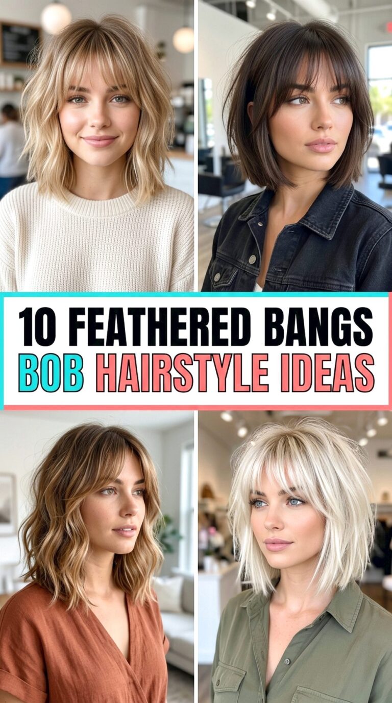 Feathered Bangs Bob Hairstyle Ideas