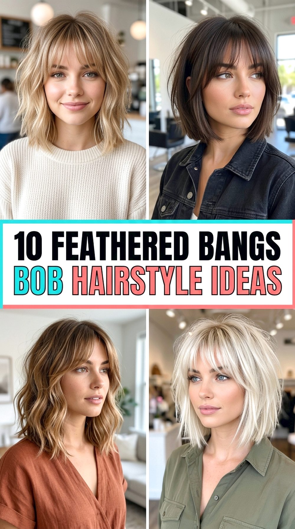 Feathered Bangs Bob Hairstyle Ideas