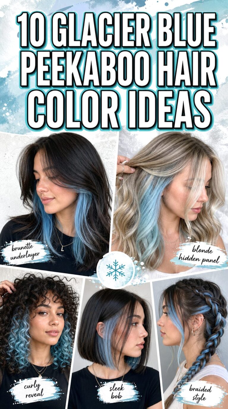 Glacier Blue Peekaboo Hair Color Ideas