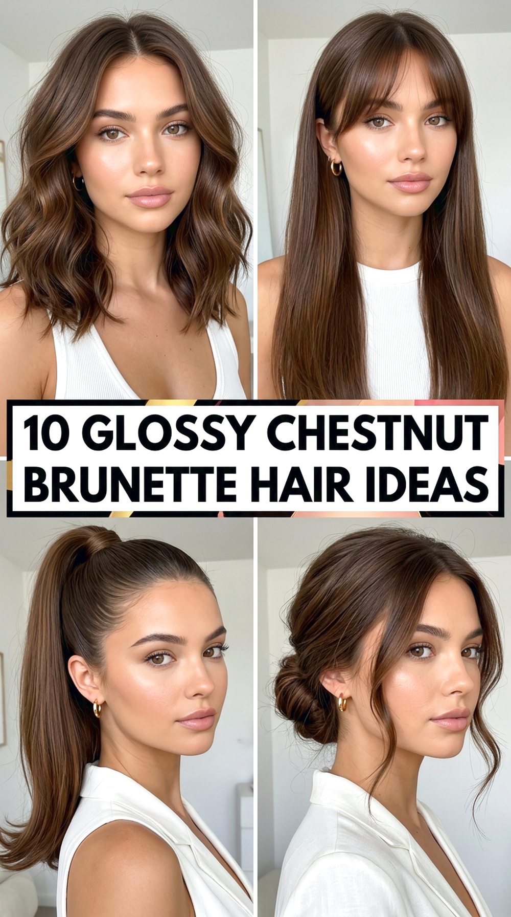 Glossy Chestnut Brunette Hair Ideas