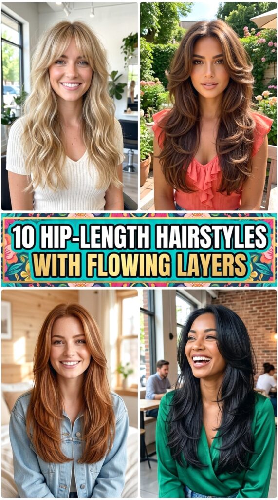 Hip-Length Hairstyles With Flowing Layers