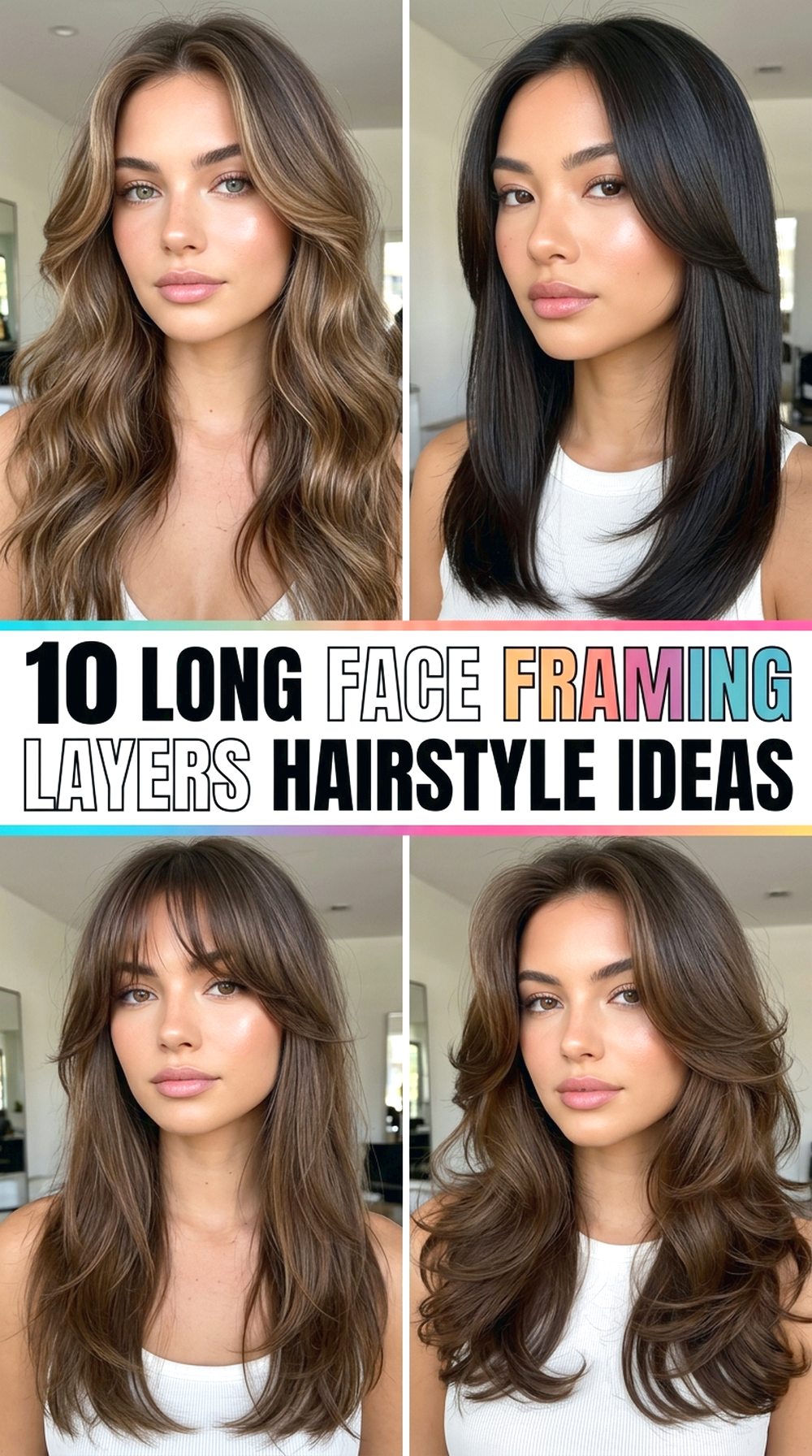 Long Face Framing Layers Hairstyle Ideas