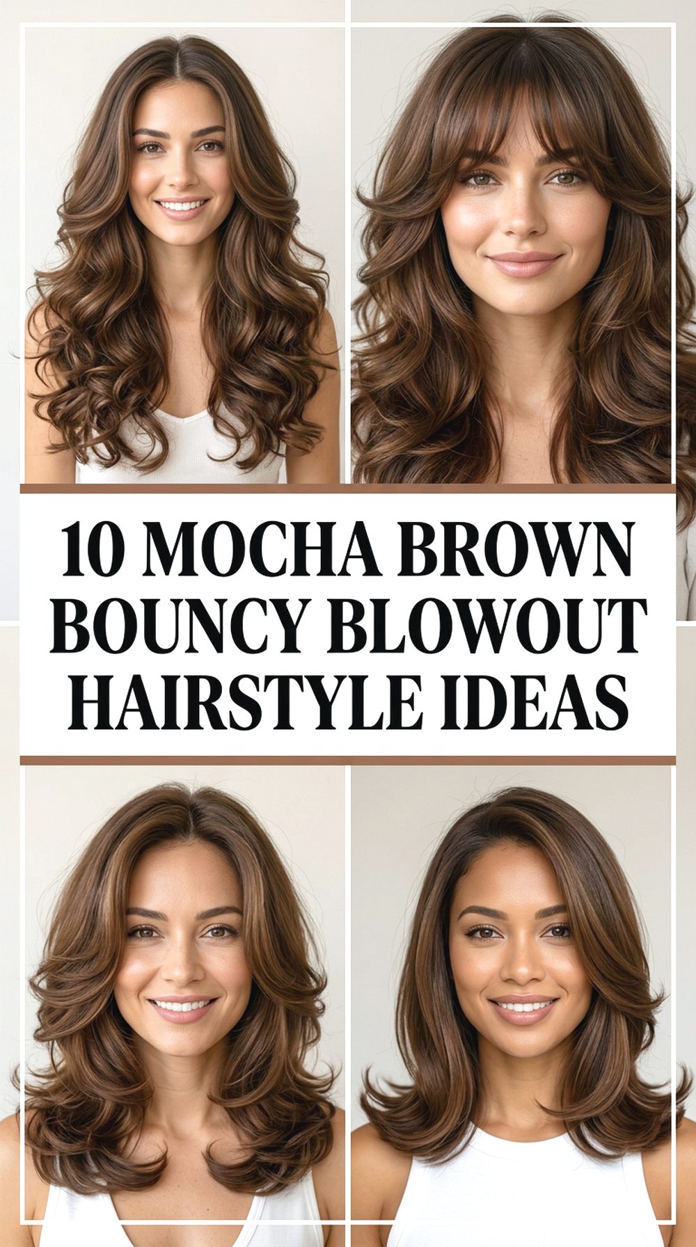 Mocha Brown Bouncy Blowout Hairstyle Ideas