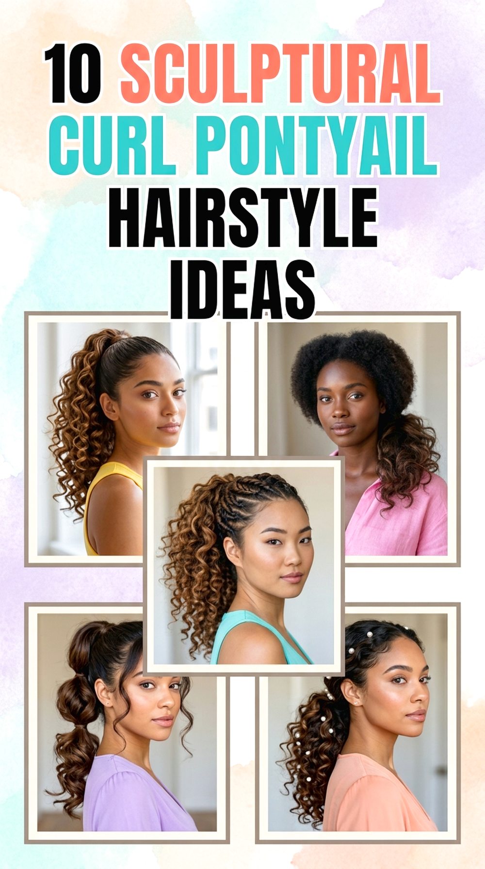 Sculptural Curl Ponytail Hairstyle Ideas
