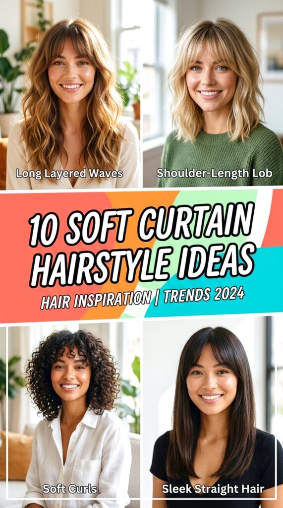 Soft Curtain Bangs Hairstyle Ideas