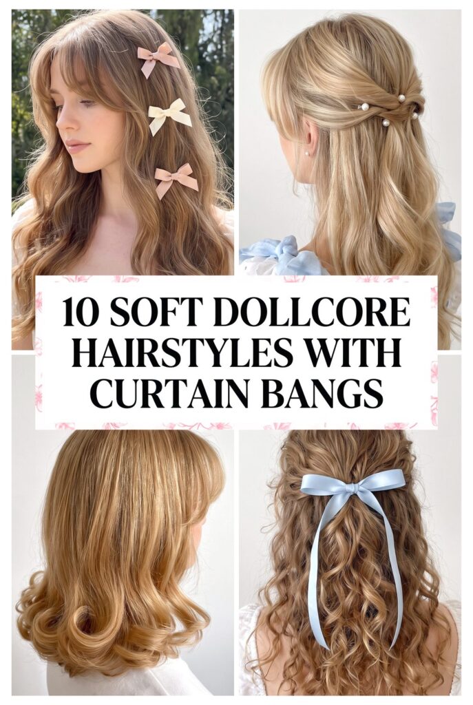 Soft Dollcore Hairstyles With Curtain Bangs