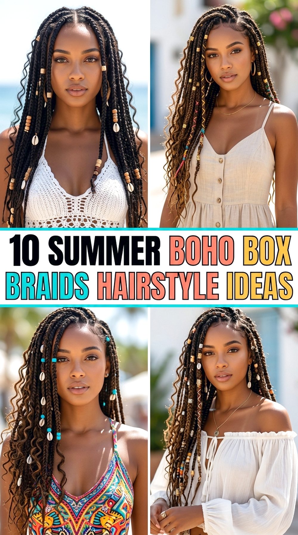 Summer Boho Box Braids Hairstyle Ideas