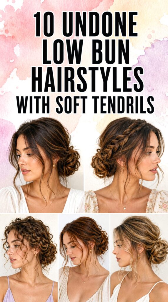 Undone Low Bun Hairstyles With Soft Tendrils