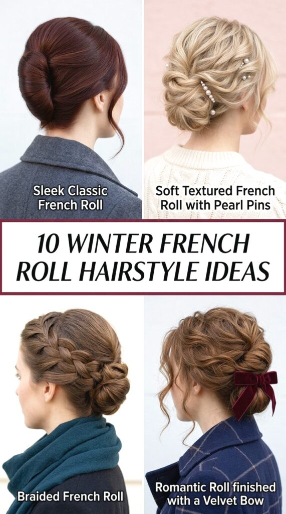 Winter French Roll Hairstyle Ideas