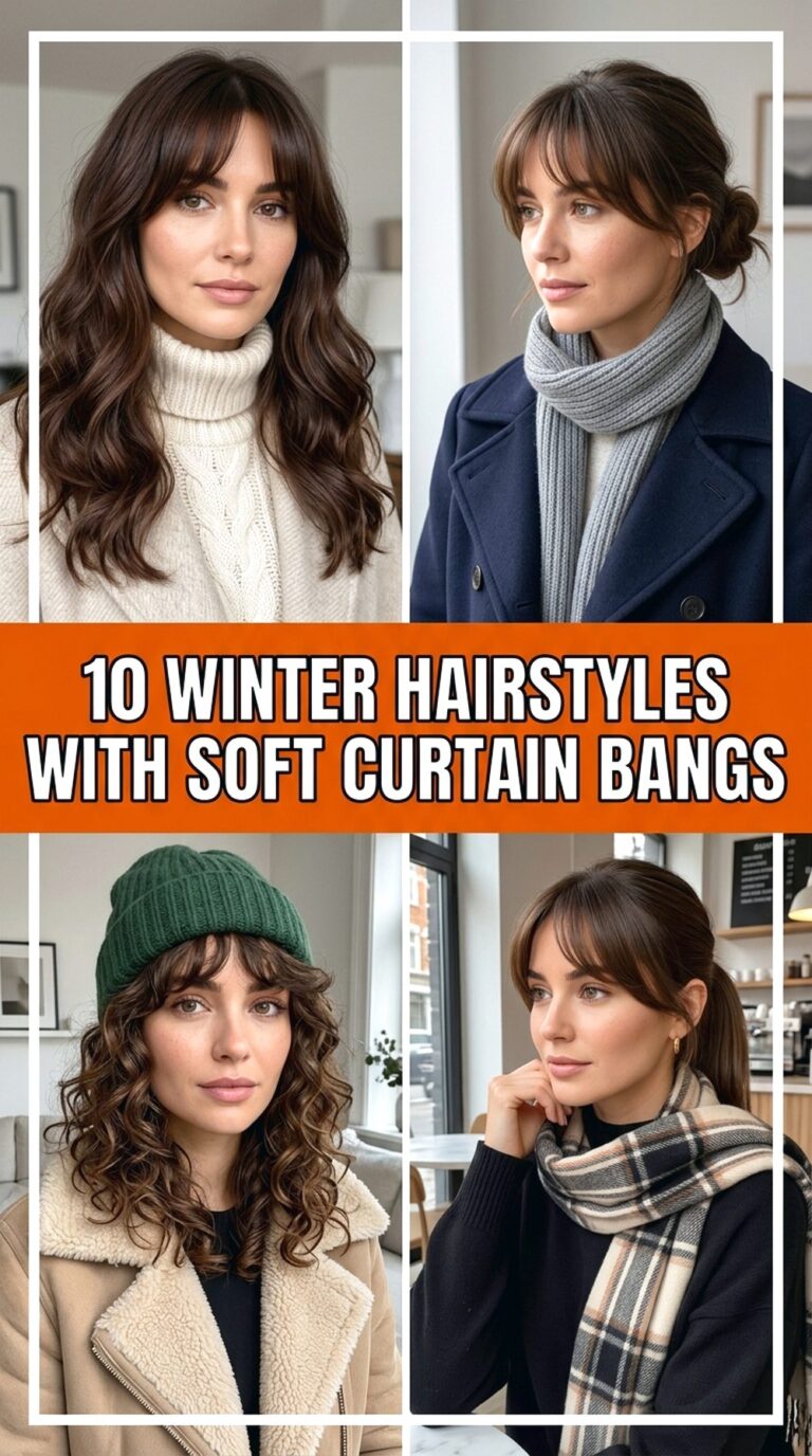 Winter Hairstyles With Soft Curtain Bangs