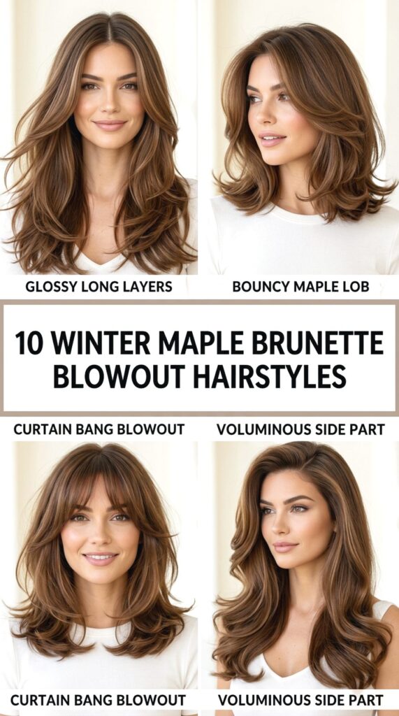 Winter Maple Brunette Blowout Hairstyles
