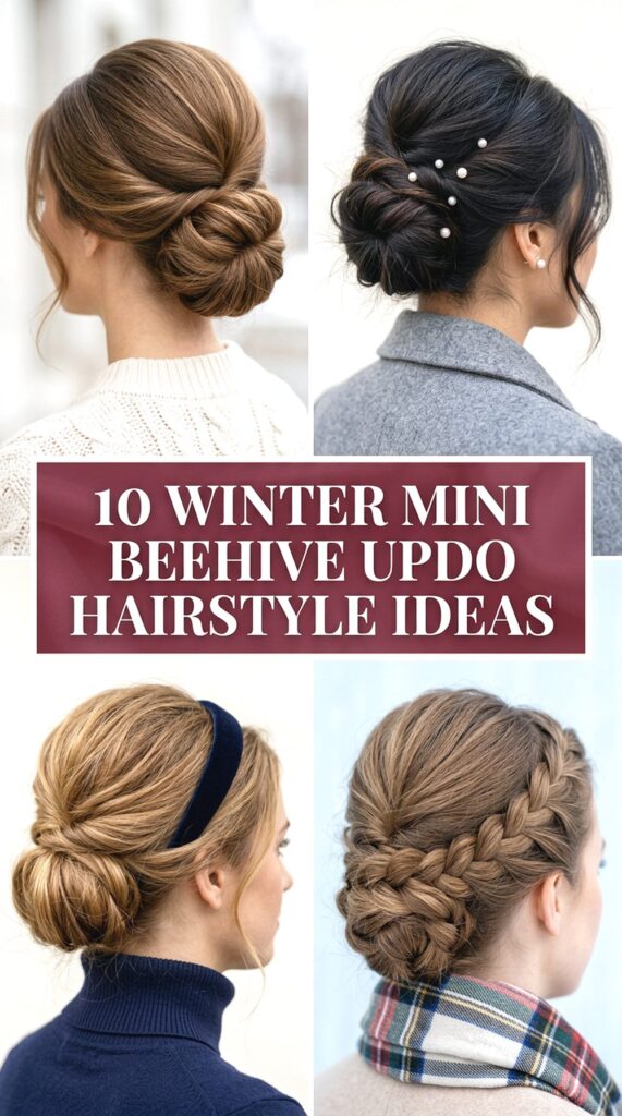 Winter Mini Beehive Updo Hairstyle Ideas