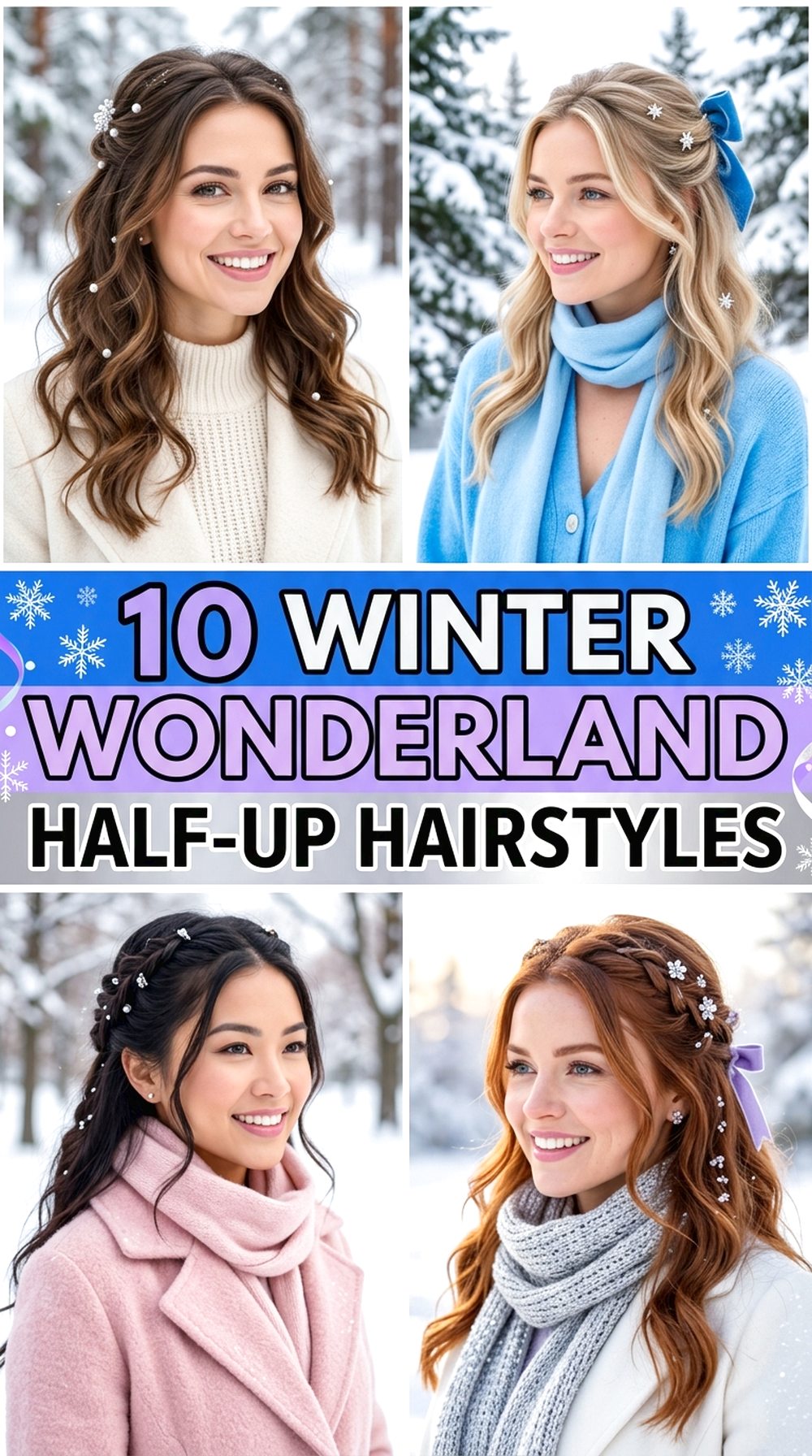 Winter Wonderland Half-Up Hairstyles