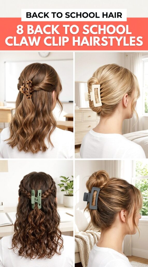 Back to School Claw Clip Hairstyles