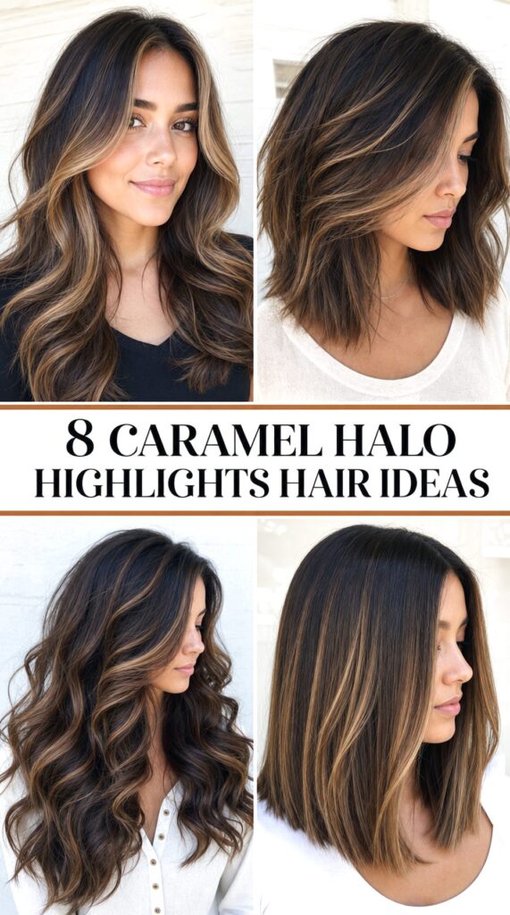 Caramel Halo Highlights Hair Ideas
