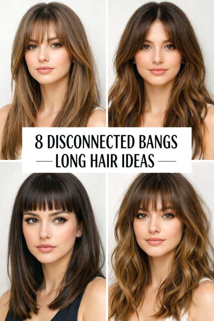 Disconnected Bangs Long Hair Ideas