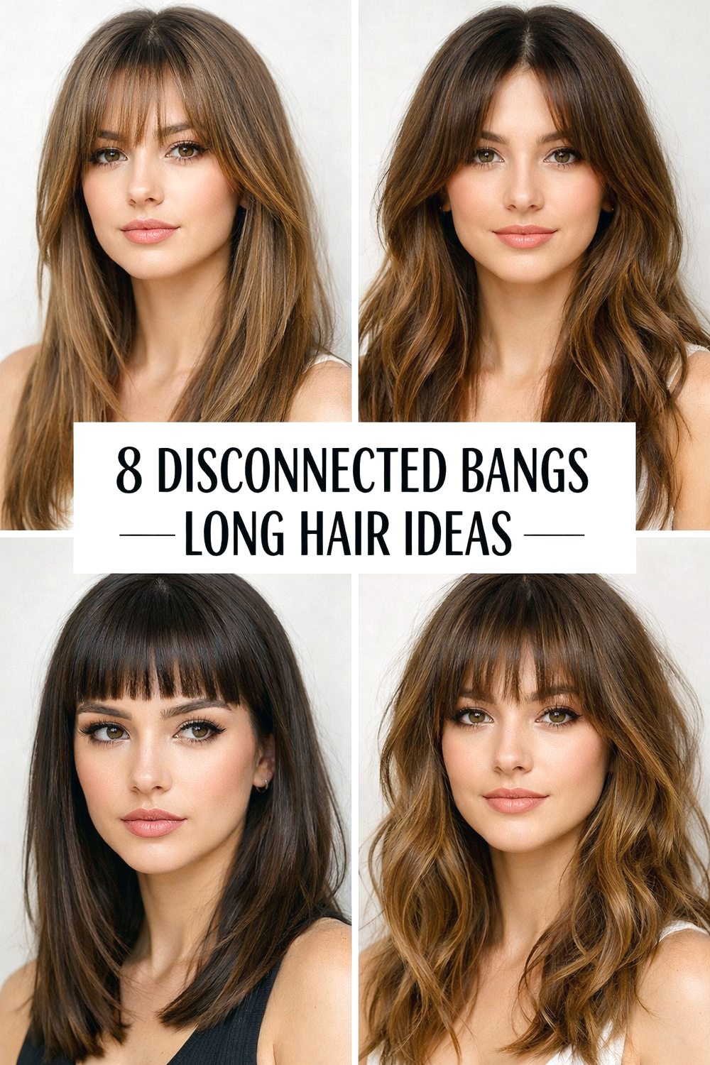 Disconnected Bangs Long Hair Ideas