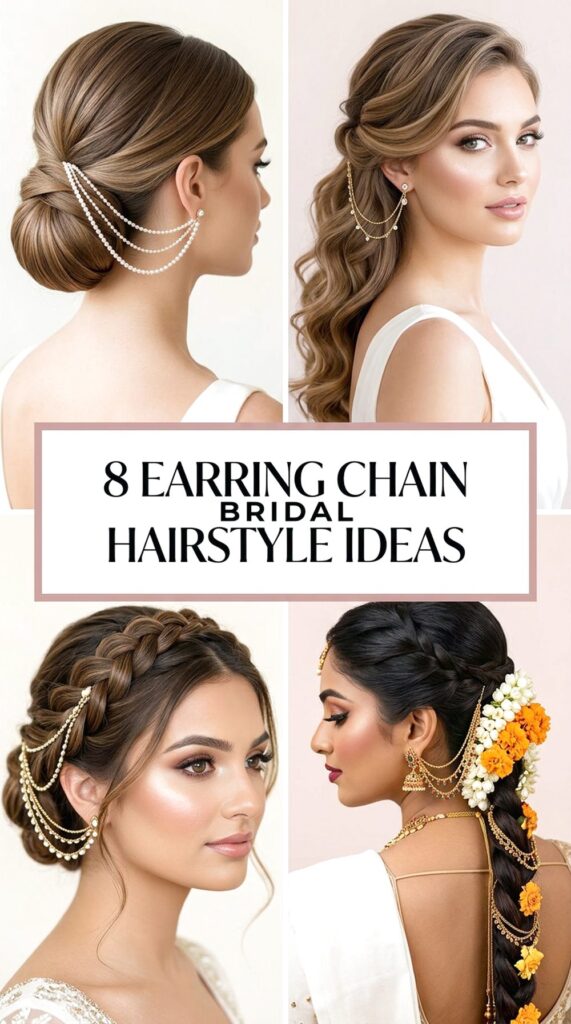 Earring Chain Bridal Hairstirstyle Ideas