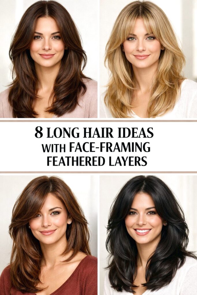 Long Hair Ideas Face Framing Feathered Layers
