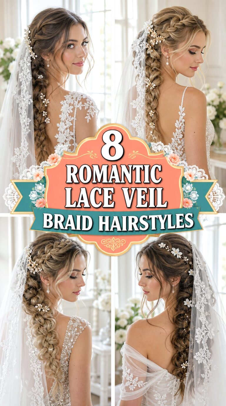 Romantic Lace Veil Braid Hairstyles