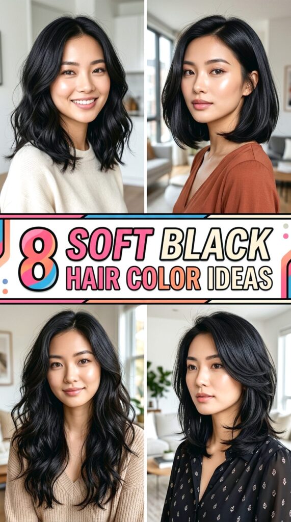 Soft Black Hair Color Ideas