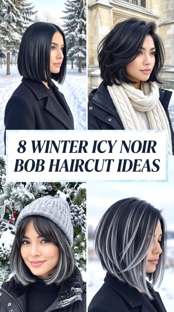 Winter Icy Noir Bob Haircut Ideas