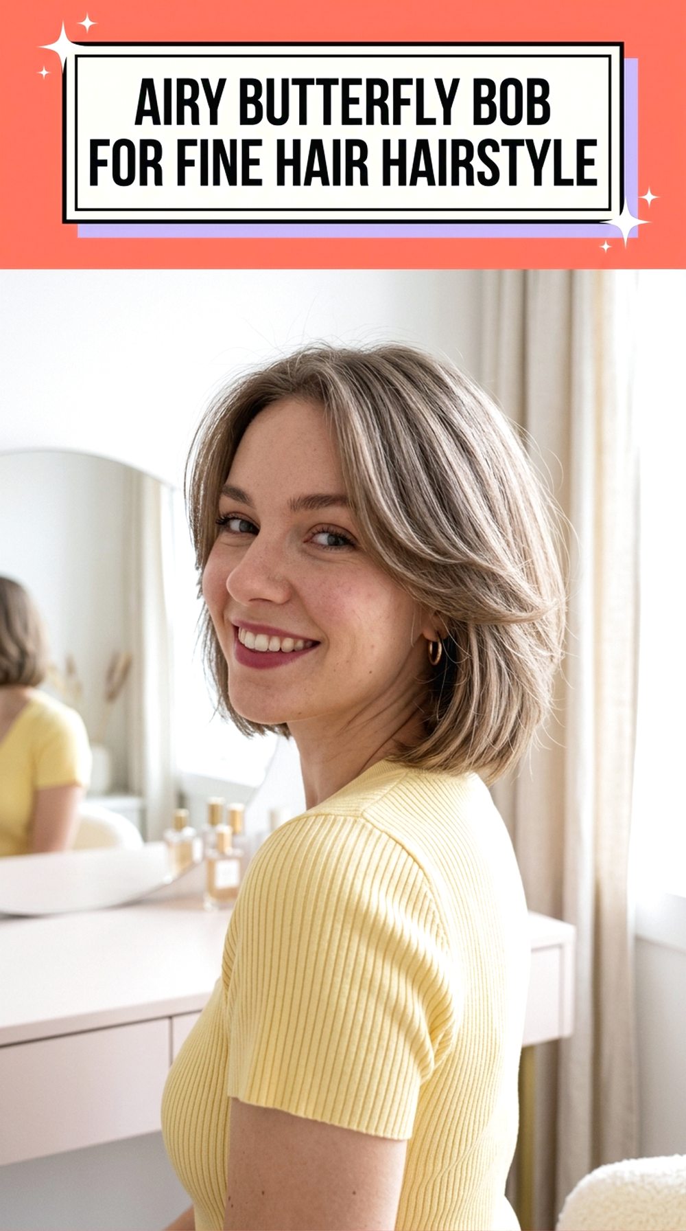 Airy Butterfly Bob For Fine Hair