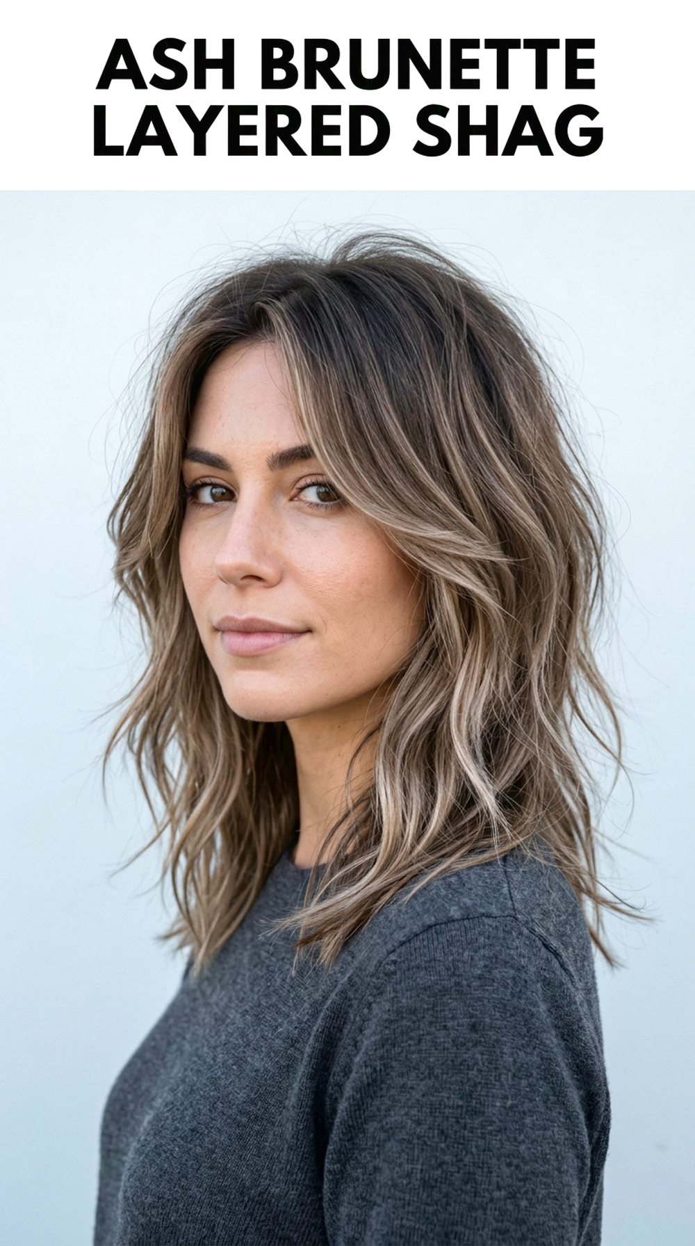 Ash Brunette Layered Shag