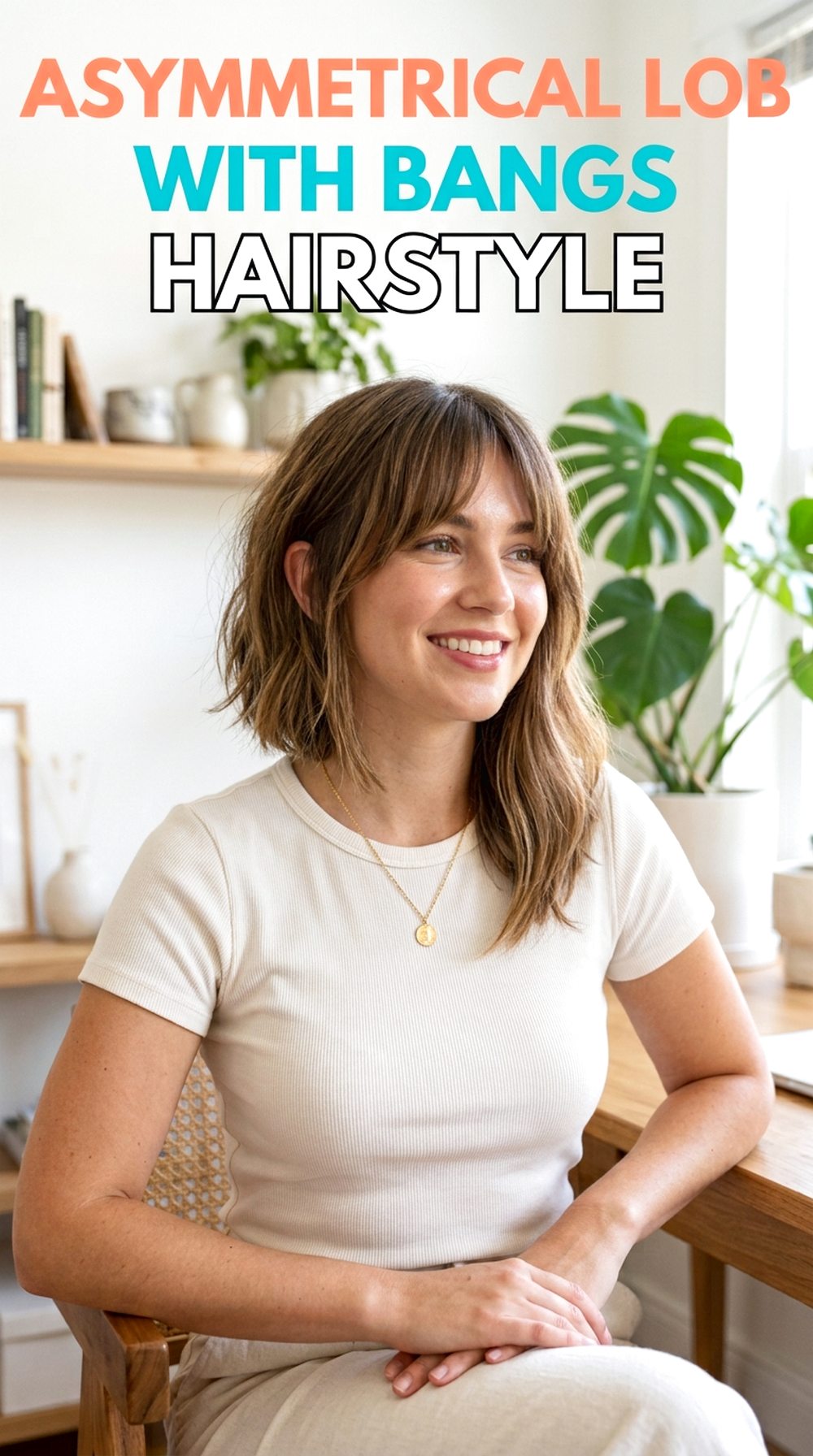 Asymmetrical Lob With Bangs
