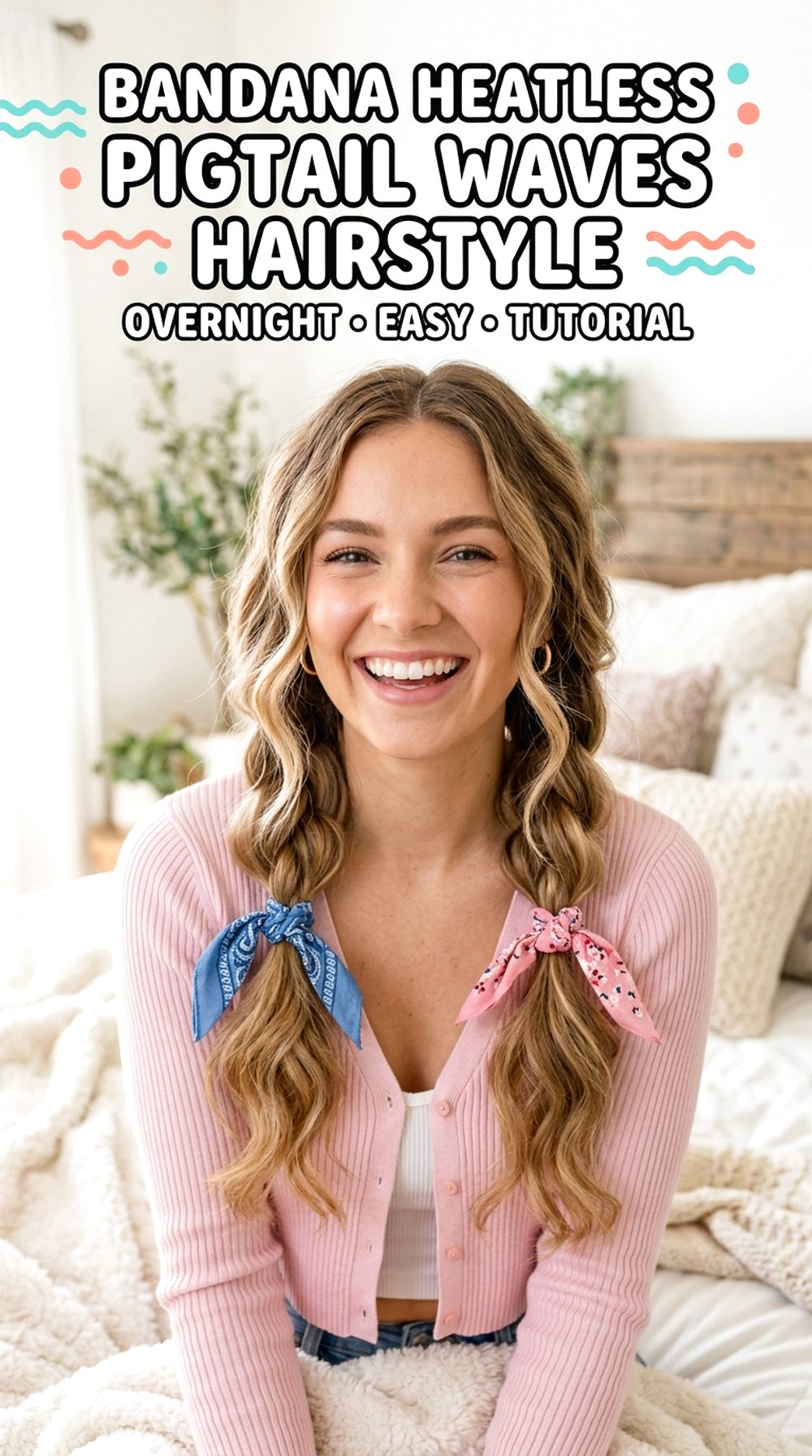 Bandana Heatless Pigtail Waves