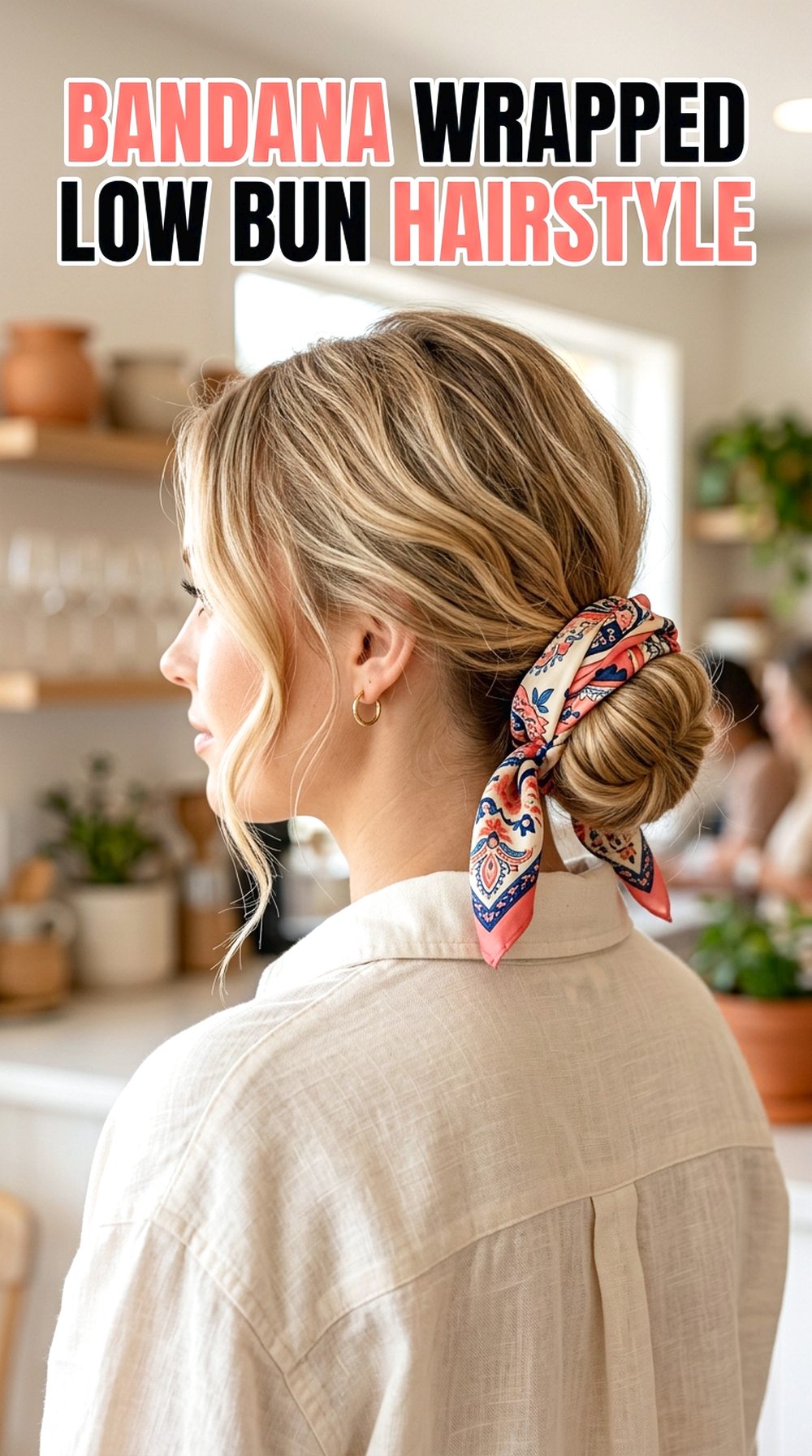 Bandana Wrapped Low Bun