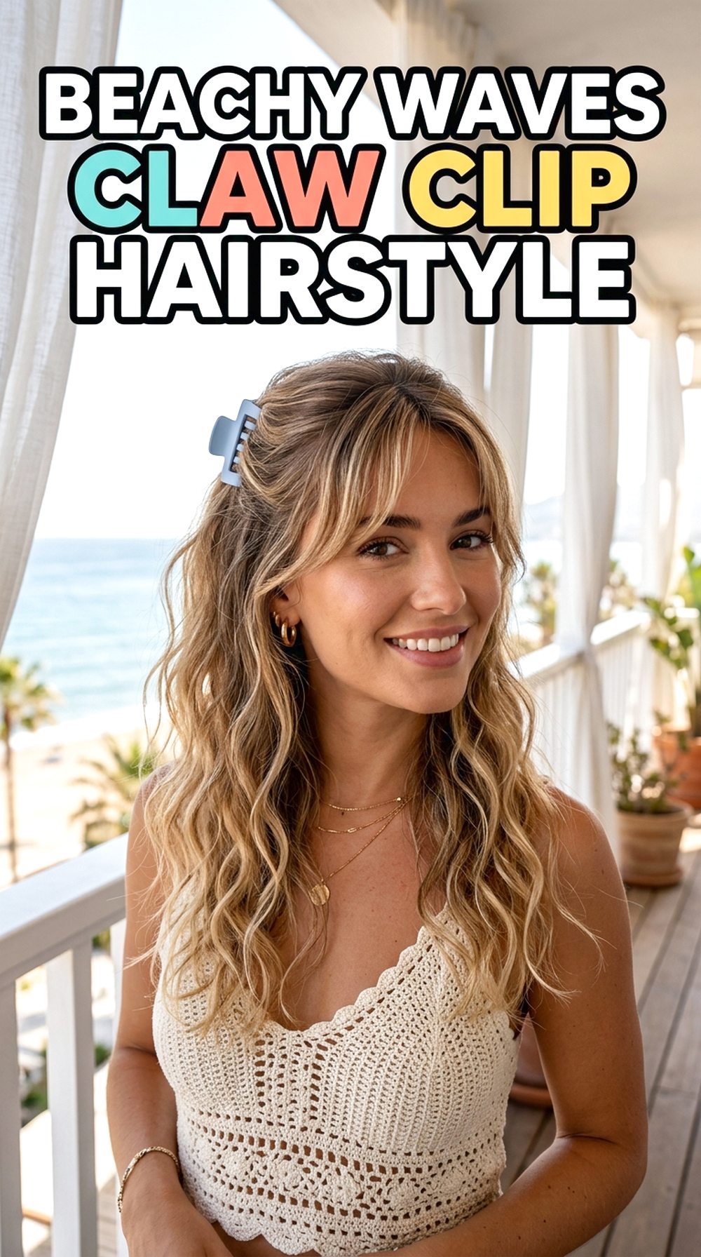 Beachy Waves Claw Clip Hairstyle