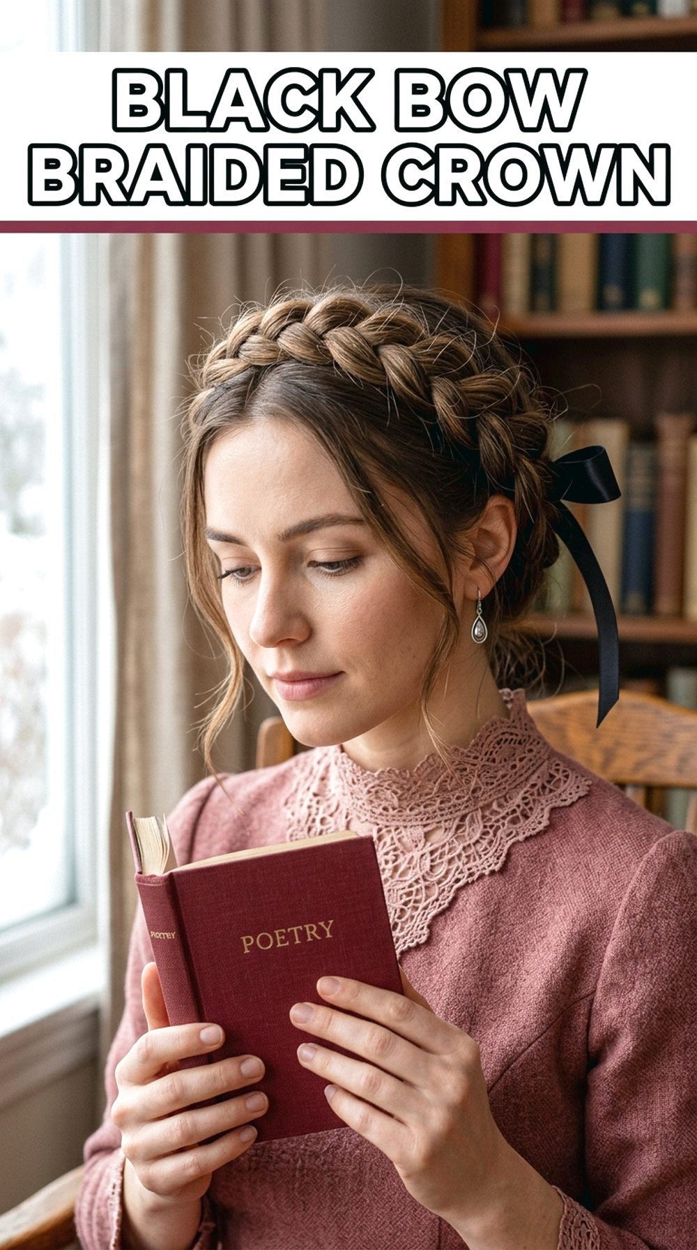 Black Bow Braided Crown