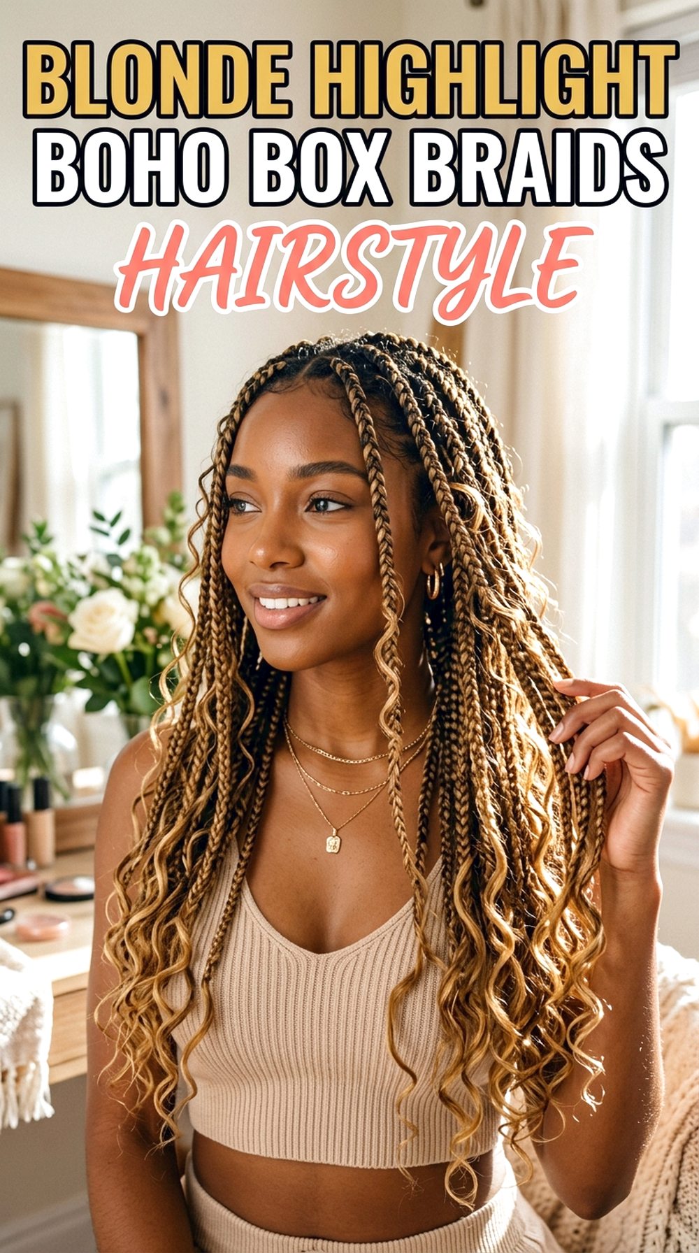 Blonde Highlight Boho Box Braids