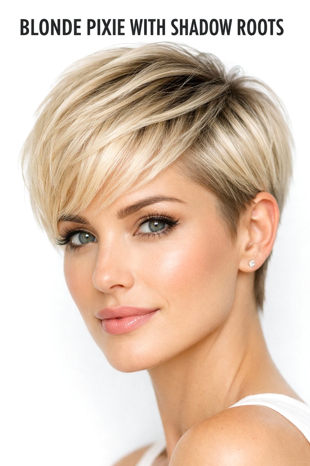 Blonde Pixie With Shadow Roots