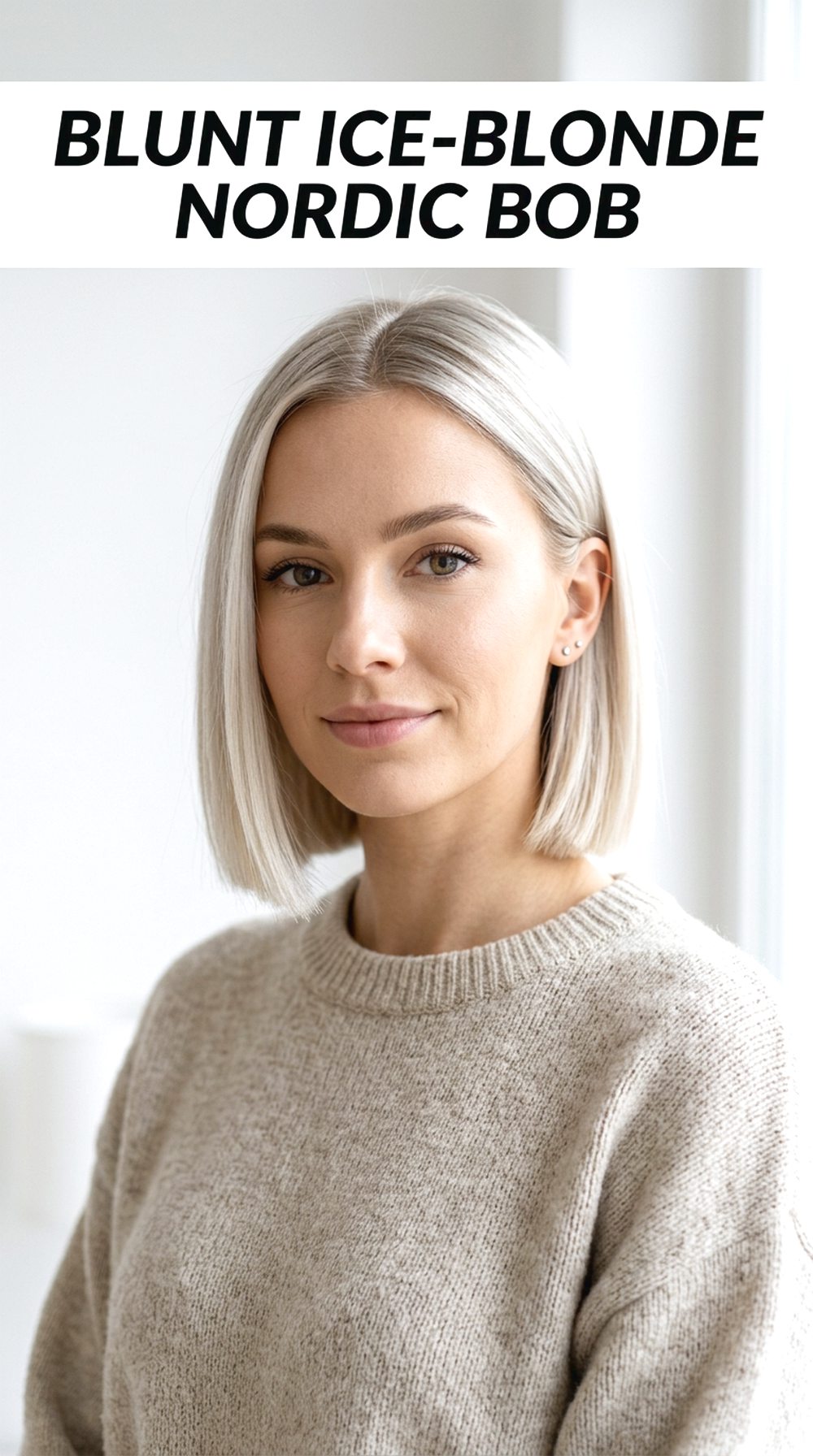 Blunt Ice-Blonde Nordic Bob