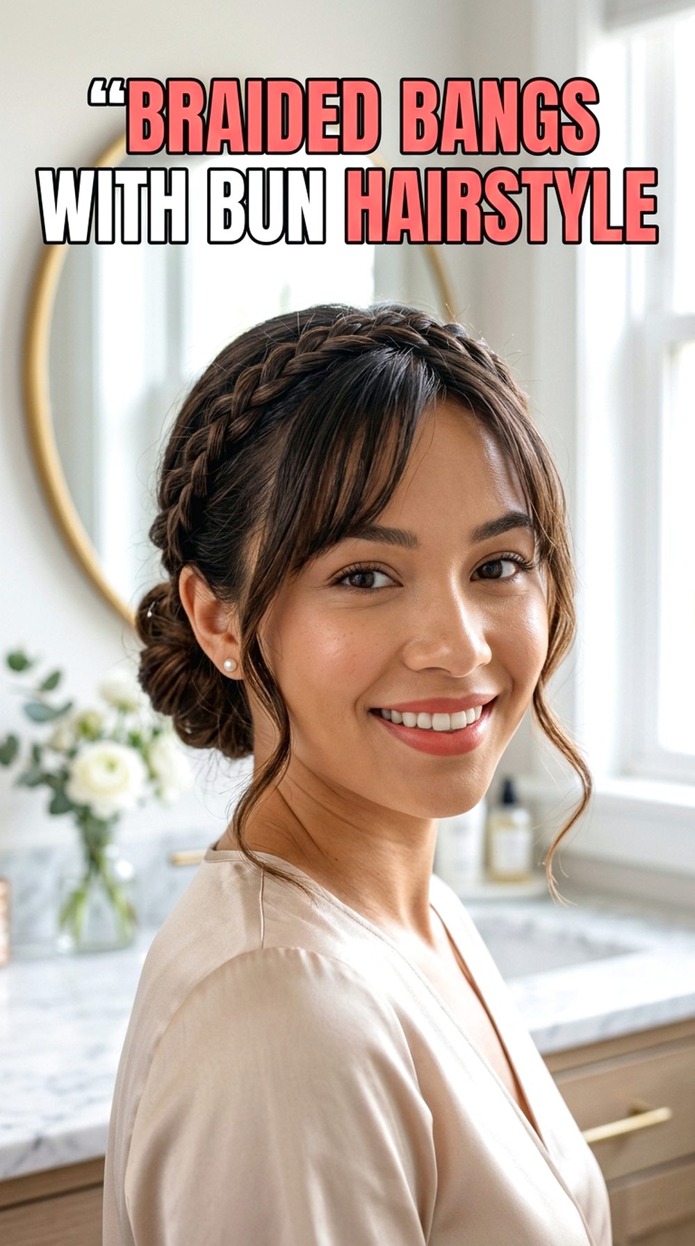 Braided Bangs With Bun