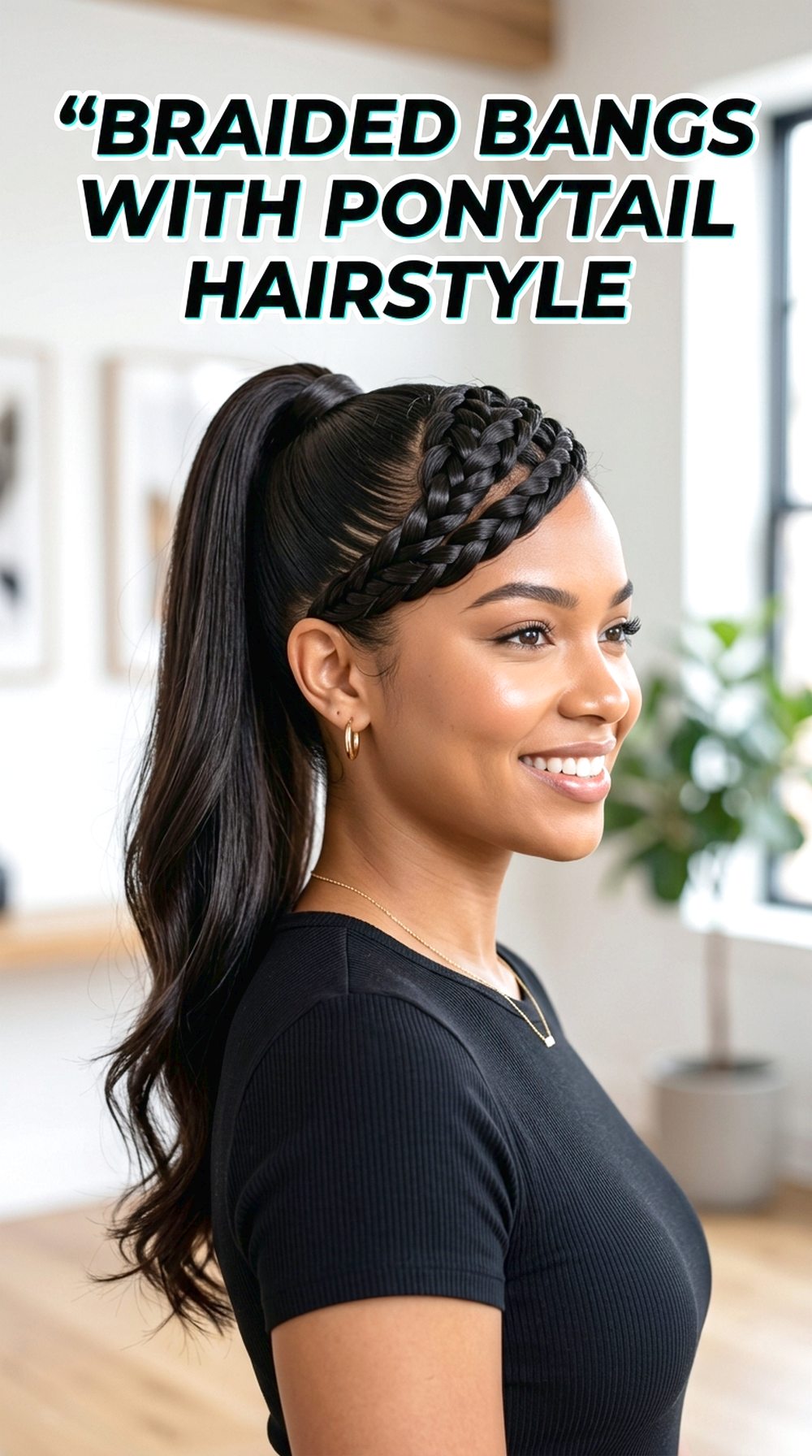Braided Bangs With Ponytail