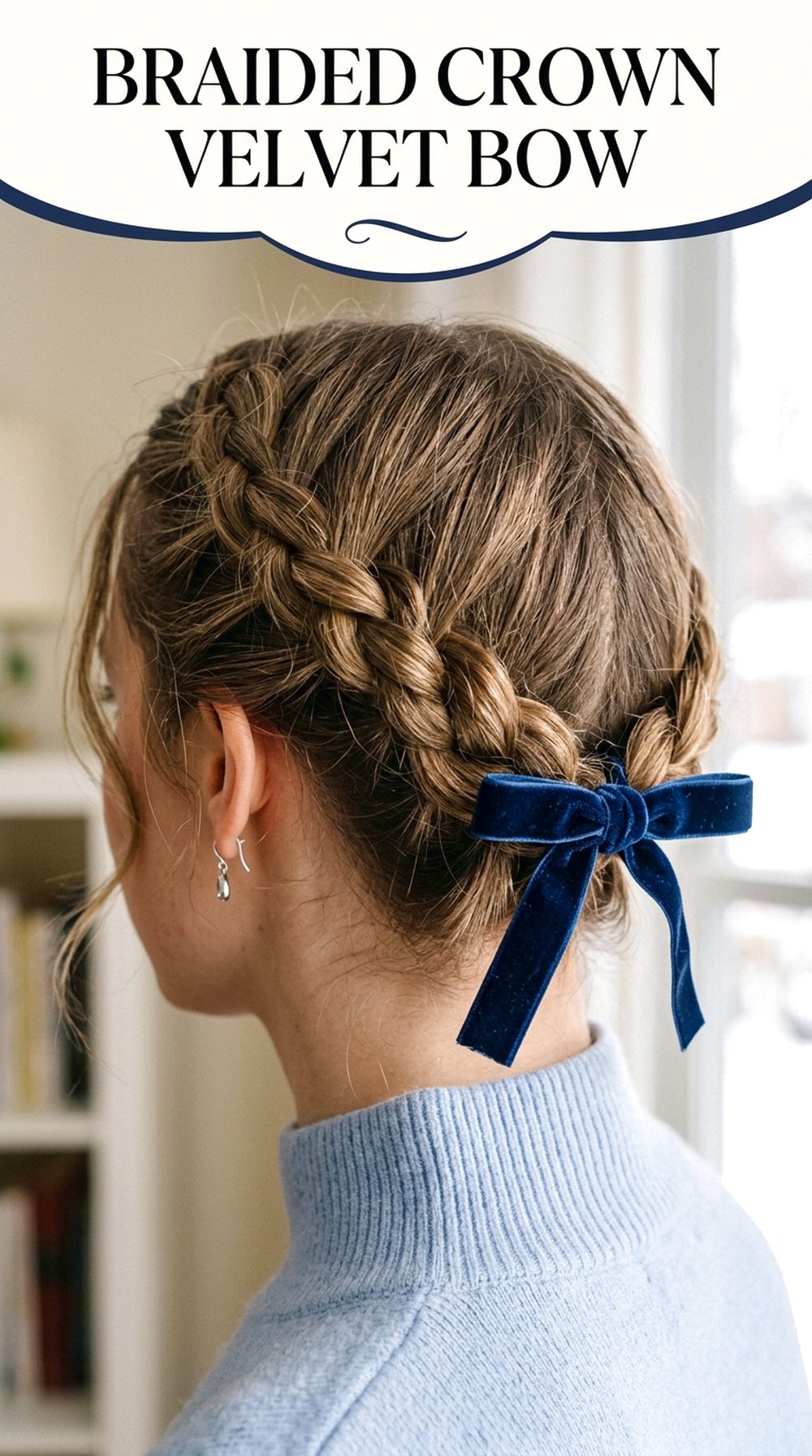 Braided Crown Velvet Bow