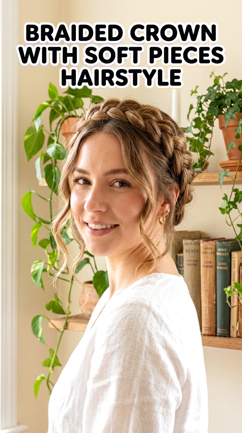 Braided Crown With Soft Pieces Hairstyle