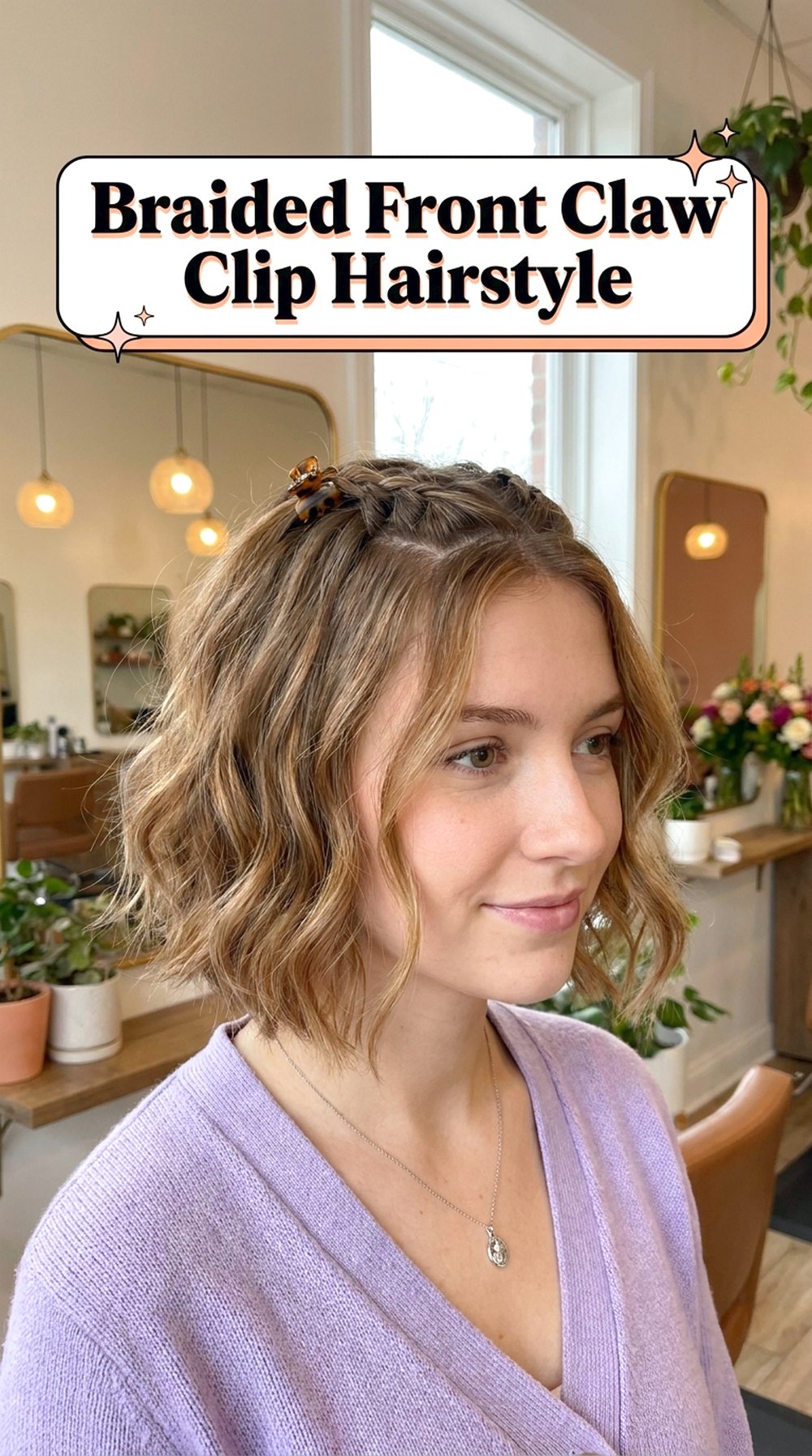 Braided Front Claw Clip Hairstyle