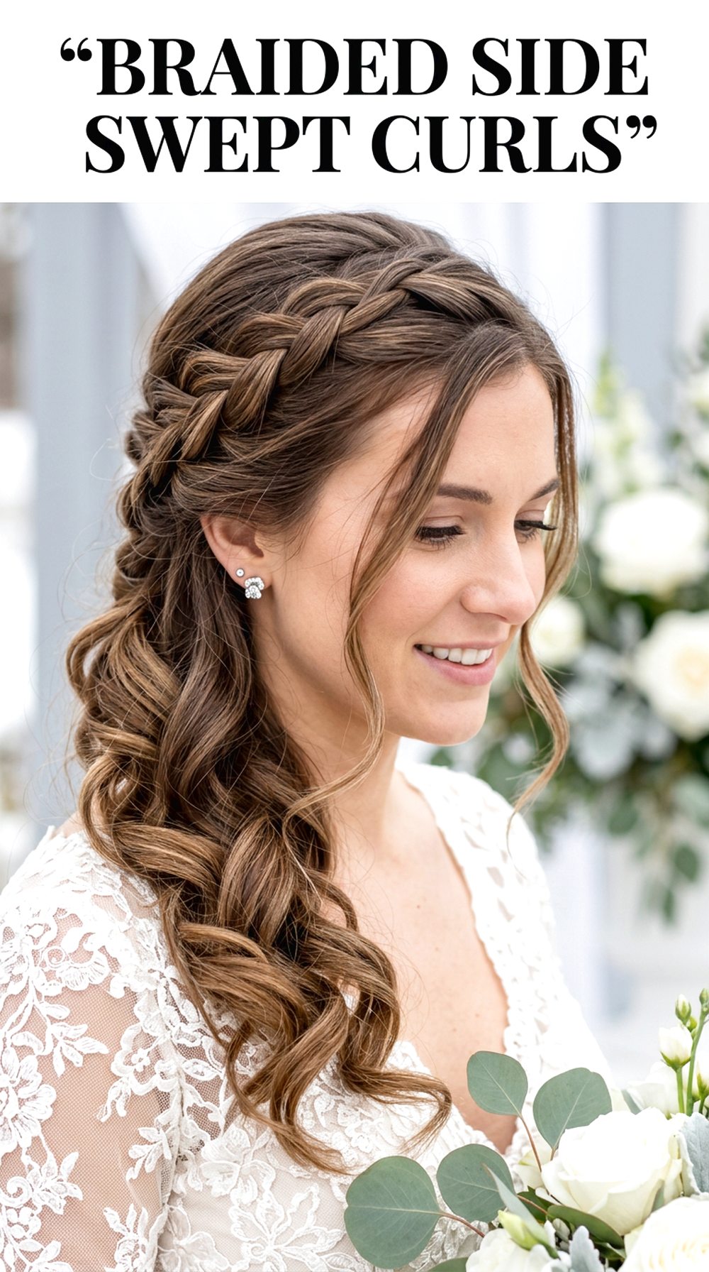 Braided Side Swept Curls