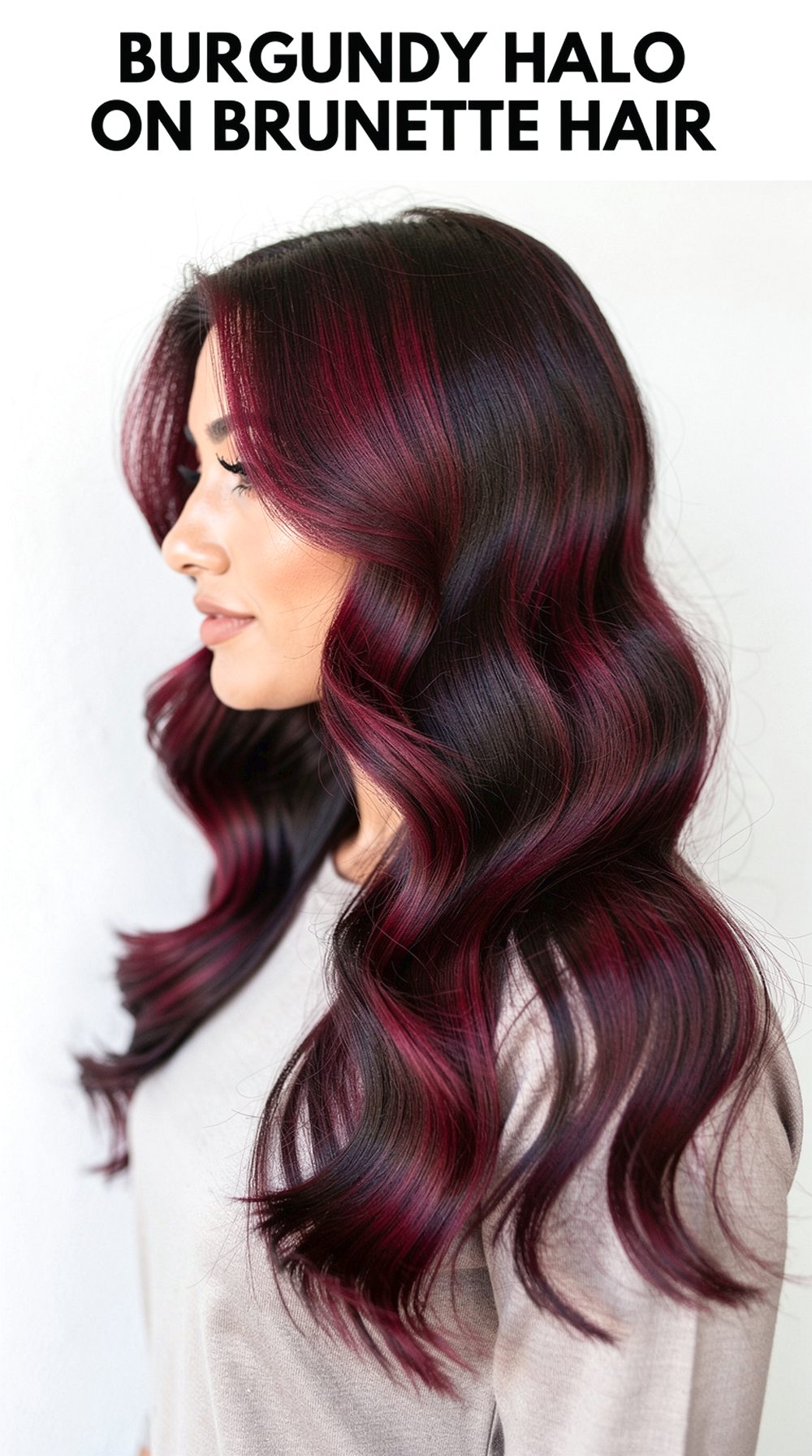 Burgundy Halo on Brunette Hair