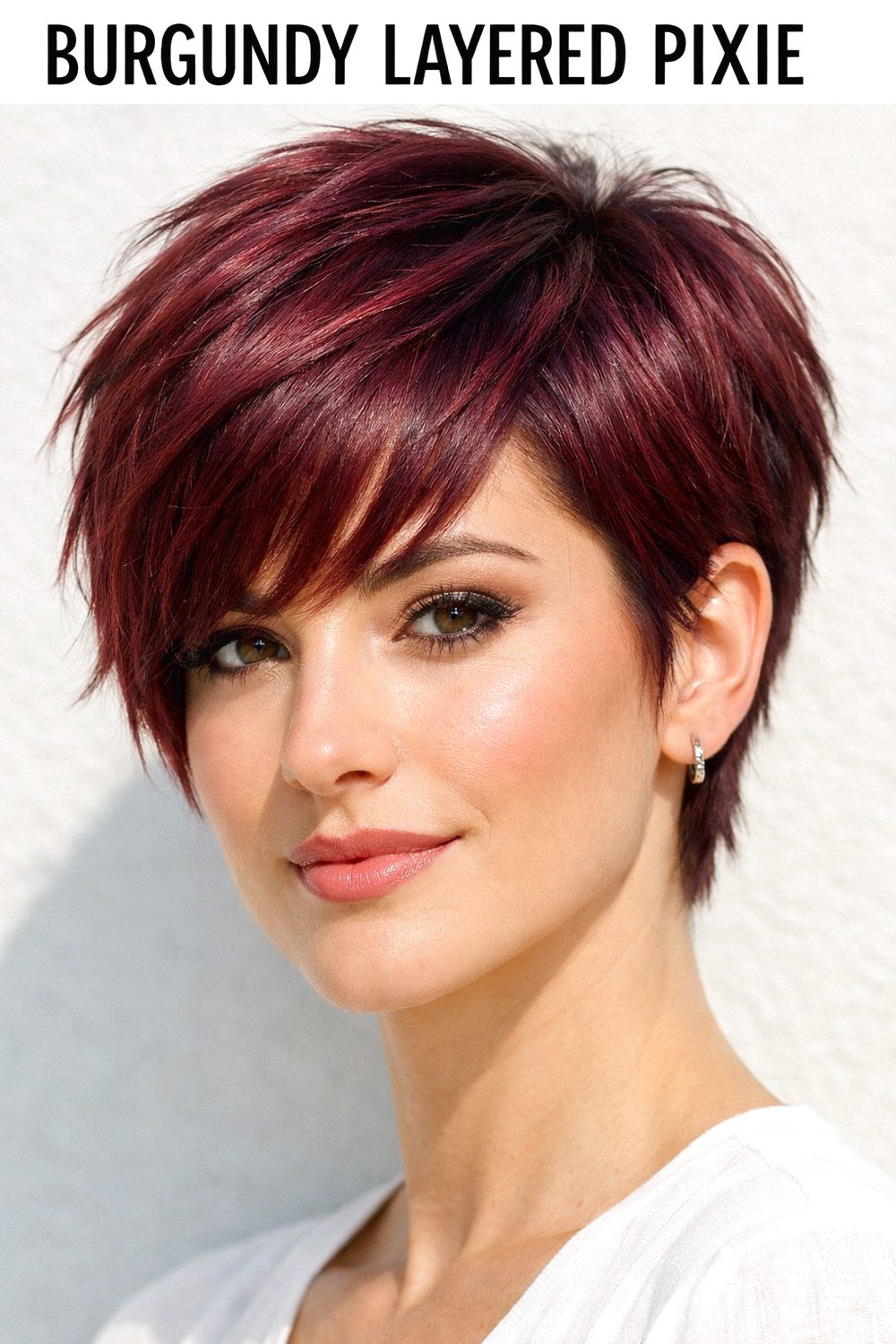 Burgundy Layered Pixie