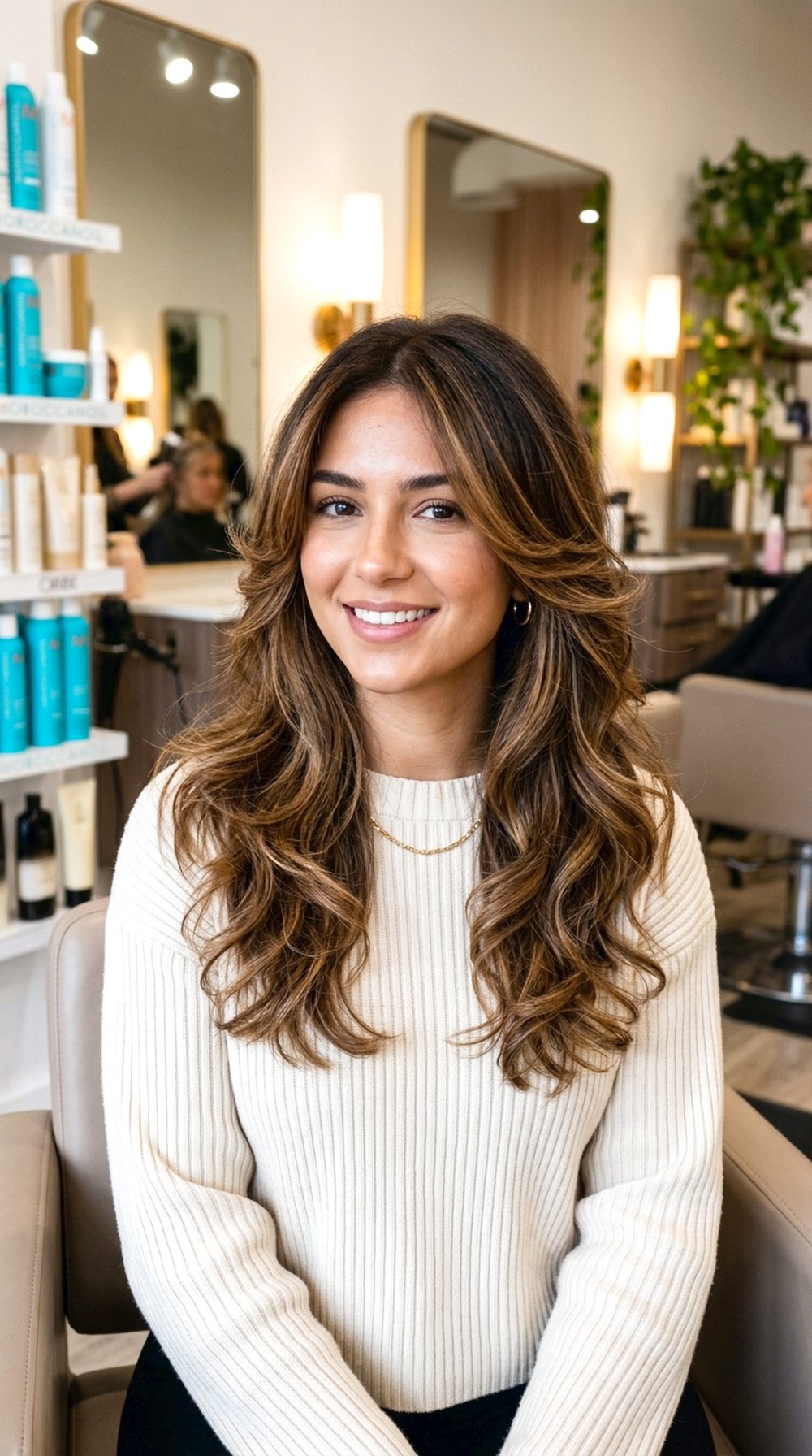 Caramel Balayage Butterfly Layers