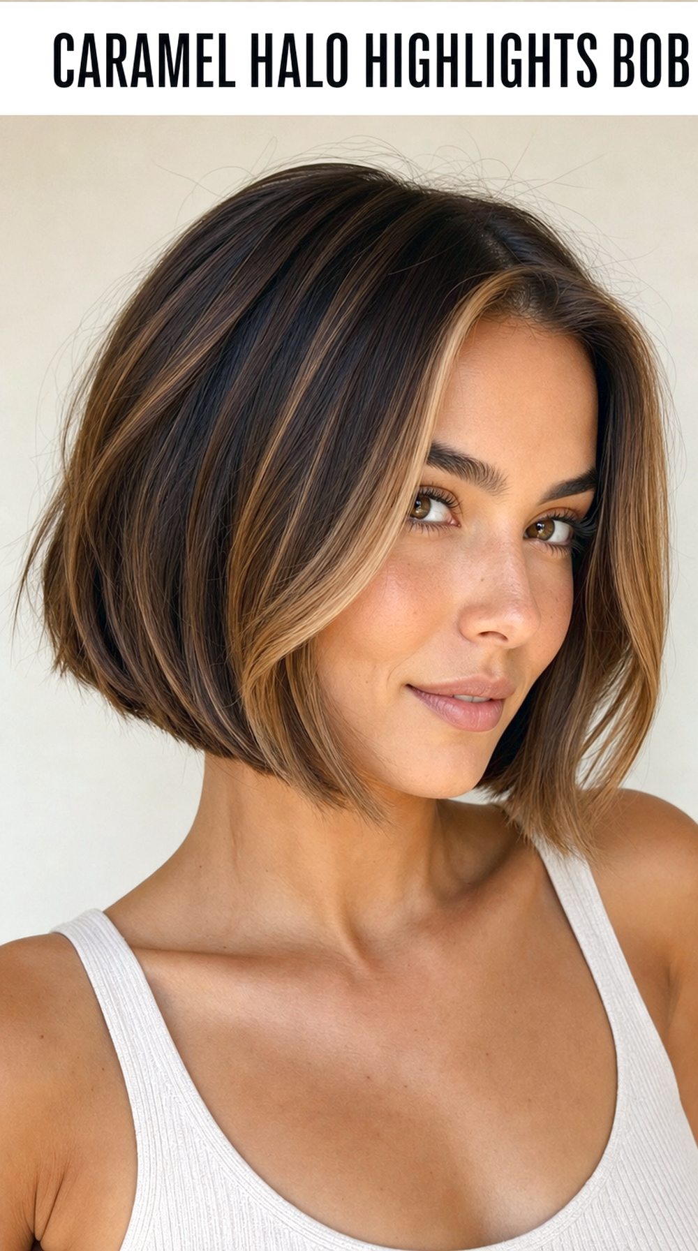Caramel Halo Highlights Bob