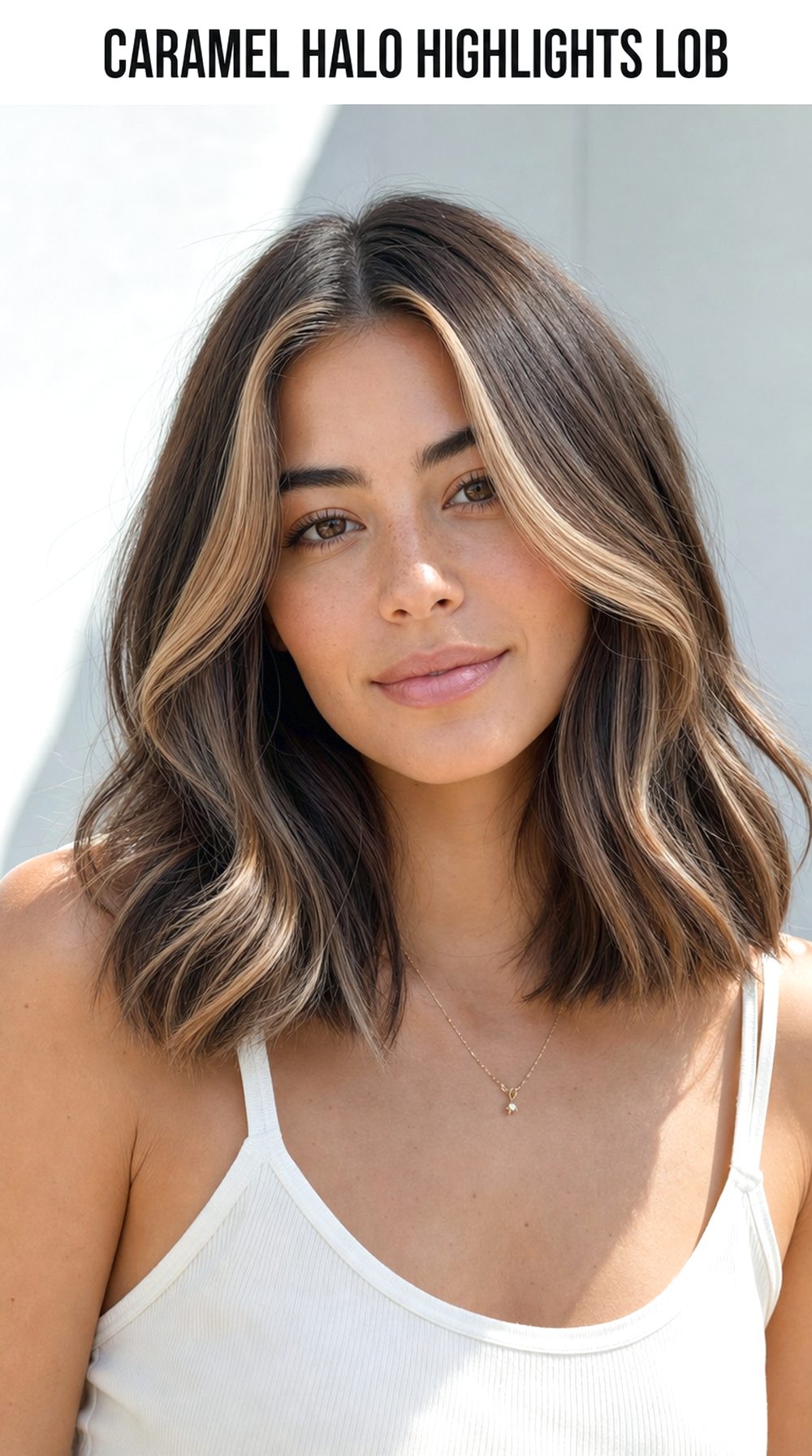 Caramel Halo Highlights Lob