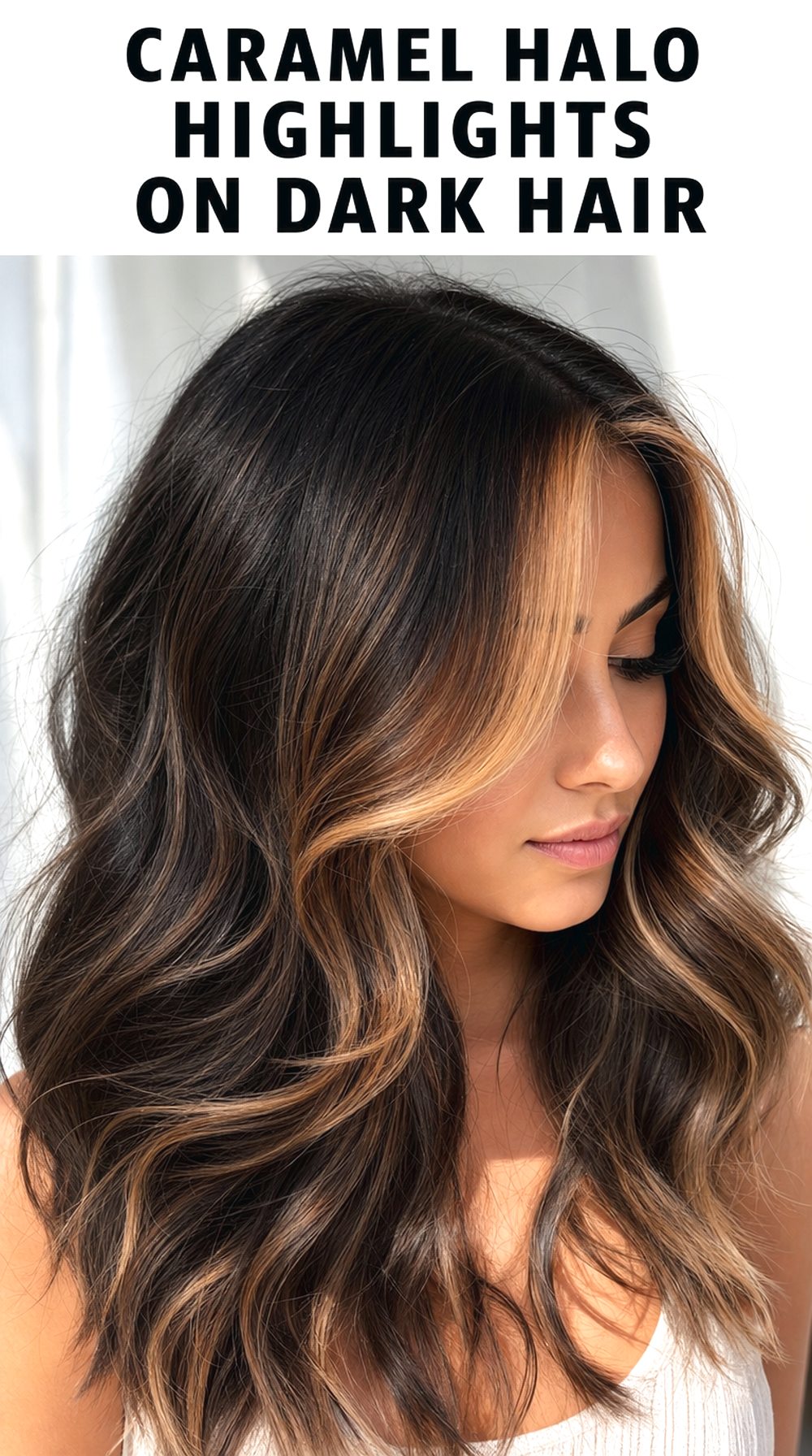 Caramel Halo Highlights Ponytail