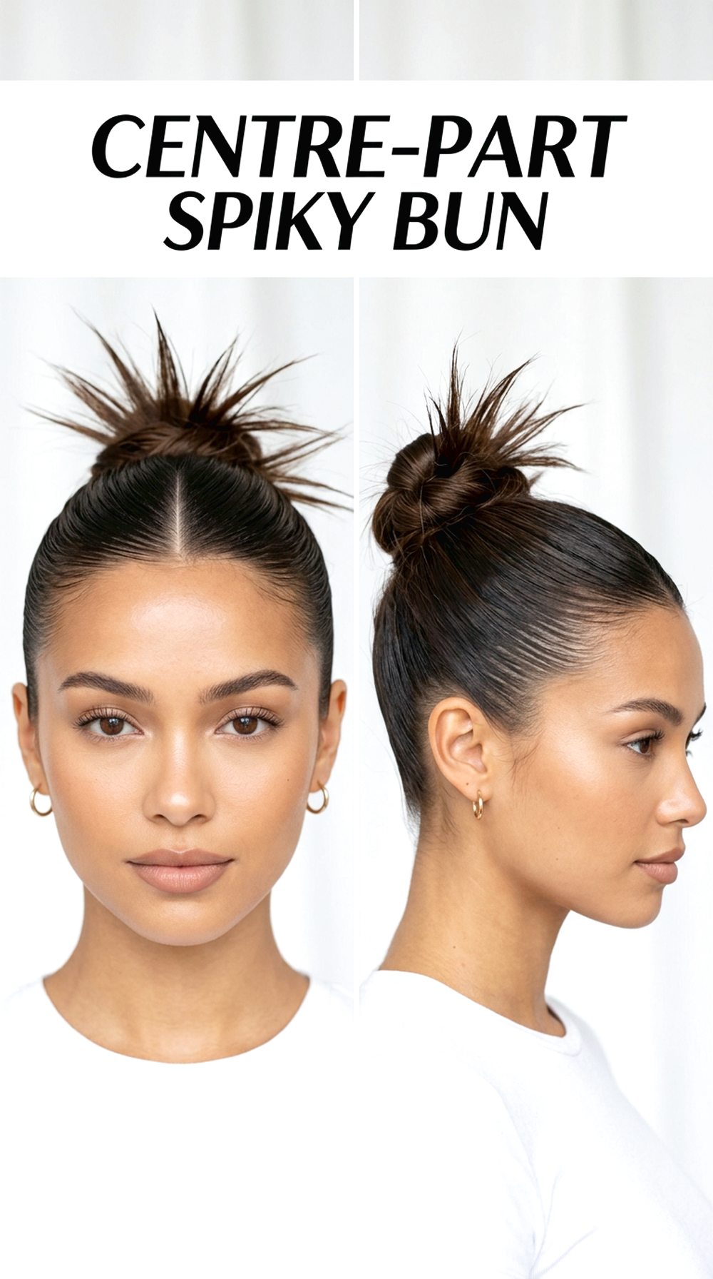 Centre-Part Spiky Bun